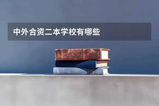 中外合资二本学校有哪些